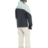 Volcom Men's Roan Shell Pant - A black snowboard pant with a zippered pocket on the thigh and adjustable Velcro straps at the waist.