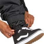 Volcom Men's Arthur 20K Shell Pant - Black pants with elastic cuffs at ankles and a zip fly.