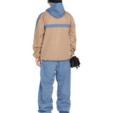 Volcom Men's Arthur 20K Shell Pant - A tan and blue snow pant with a zippered pocket on the side of the leg.