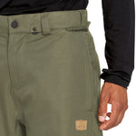 Volcom Men's Arthur 20K Shell Pant - A pair of olive green pants with a belt loop and button fly closure.
