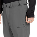 Volcom Men's Freakin' Snow Chino Pant - A pair of gray snow pants with a zippered fly and belt loops.