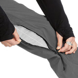 Volcom Men's Freakin' Snow Chino Pant - A pair of gray snow pants with a zippered fly and black drawstring waistband.