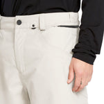 Volcom Men's 5 Pocket Shell Pant - A pair of khaki-colored snow pants with five pockets and a zippered fly.