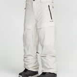Off-white snowboard pants with side pocket zips and a straight leg cut.