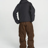 Brown and black snow outfit pants with relaxed fit and cuffed hems