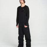 Black bib overalls with long sleeves and front pocket