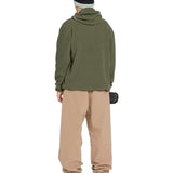 Volcom Men's Untethered Balaclava Hoodie - A green hoodie with a hood and balaclava design, featuring a white logo on the chest.