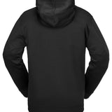 Volcom Men's Hydro Riding Hoodie 2025 - A black hoodie with a kangaroo pocket and drawstring hood.