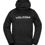 Volcom Men's Hydro Riding Hoodie 2025 - A black hoodie with a hood and drawstrings, featuring a large front pocket on the lower half of the garment.