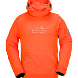 Volcom Men's Hydro Riding Hoodie 2025 - A bright orange hoodie with a white logo on the chest and black drawstrings.