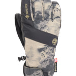 The 686 Men's GORE-TEX Linear Under Cuff Glove 2025 is shown in a front view with a gray and tan camouflage pattern.