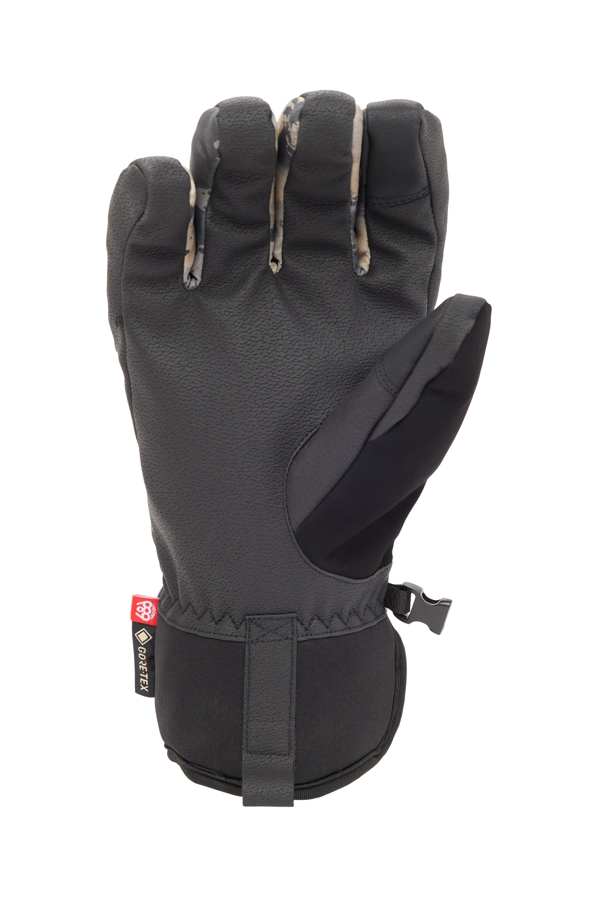 The 686 Men's GORE-TEX Linear Under Cuff Glove 2025 is a black glove with a fleece-lined insulated cuff.