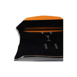 Arbor GPS Snowboard 2025 - A black snowboard with a subtle orange stripe along its top edge.