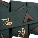 Arcade Get Outside Belt 2025 - A dark green belt with a brown triangle logo on the front.