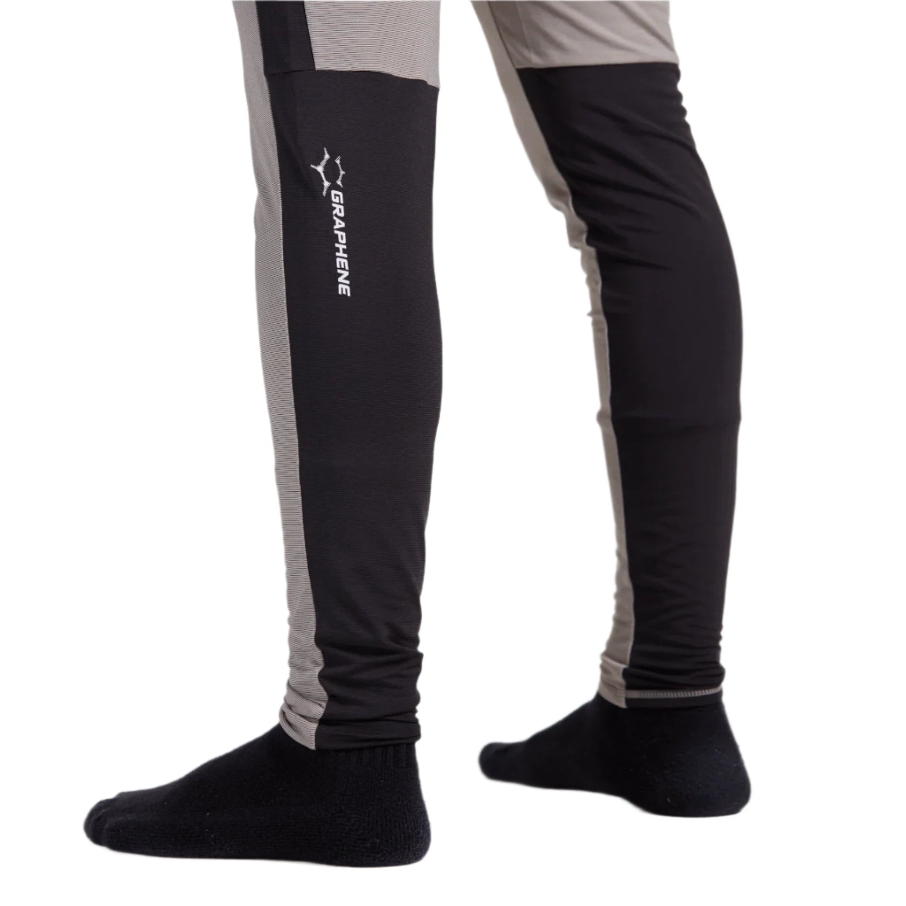 Whitespace Graphene Midweight Base Layer Bottom 2024 - A pair of black base layer bottoms with a white logo on the left leg that says "Graphene" in bold, blocky letters.