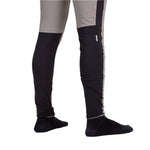 Whitespace Graphene Midweight Base Layer Bottom 2024 - A pair of black base layer bottoms with a subtle gray stripe pattern on the side seam.