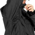 Volcom Women's Fern Insulated GORE-TEX Pullover - A black insulated pullover with a hood, featuring a zippered front and two pockets on the side.