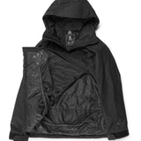 Volcom Women's Fern Insulated GORE-TEX Pullover - A black insulated jacket with a hood, featuring a zipper and two pockets on the front.