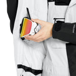 Volcom Women's V.Co Aris Insulated GORE-TEX Jacket - A white ski jacket with a black zipper and black straps on the shoulders.