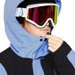 Volcom Women's Stoney Shadow Insulated Jacket - A light blue jacket with a black stripe on the shoulder and a zipper closure.