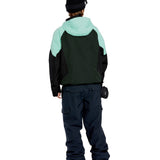Volcom Women's Agate Ins Jacket 2025 - A black jacket with a light blue-green color block on the shoulders and chest.
