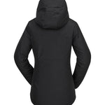 Volcom Women's Bolt Ins Jacket 2025 - A black jacket with a hood, featuring a zippered front and two side pockets.