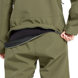 Volcom Women's Shiloh Snow Suit 2025 - Olive green snowsuit with black zipper and logo on left chest.