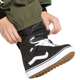 Volcom Women's Shiloh Snow Suit 2025 - A black snowsuit with a white logo on the left chest and a zipper running down the front.