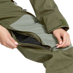 Volcom Women's Shiloh Snow Suit 2025 - Olive green snowsuit with black zipper and logo on left chest.