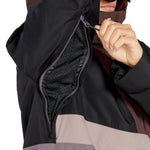 Volcom Women's Ashfield Pullover - A black, zip-up jacket with a hood and two zippered pockets on the front.