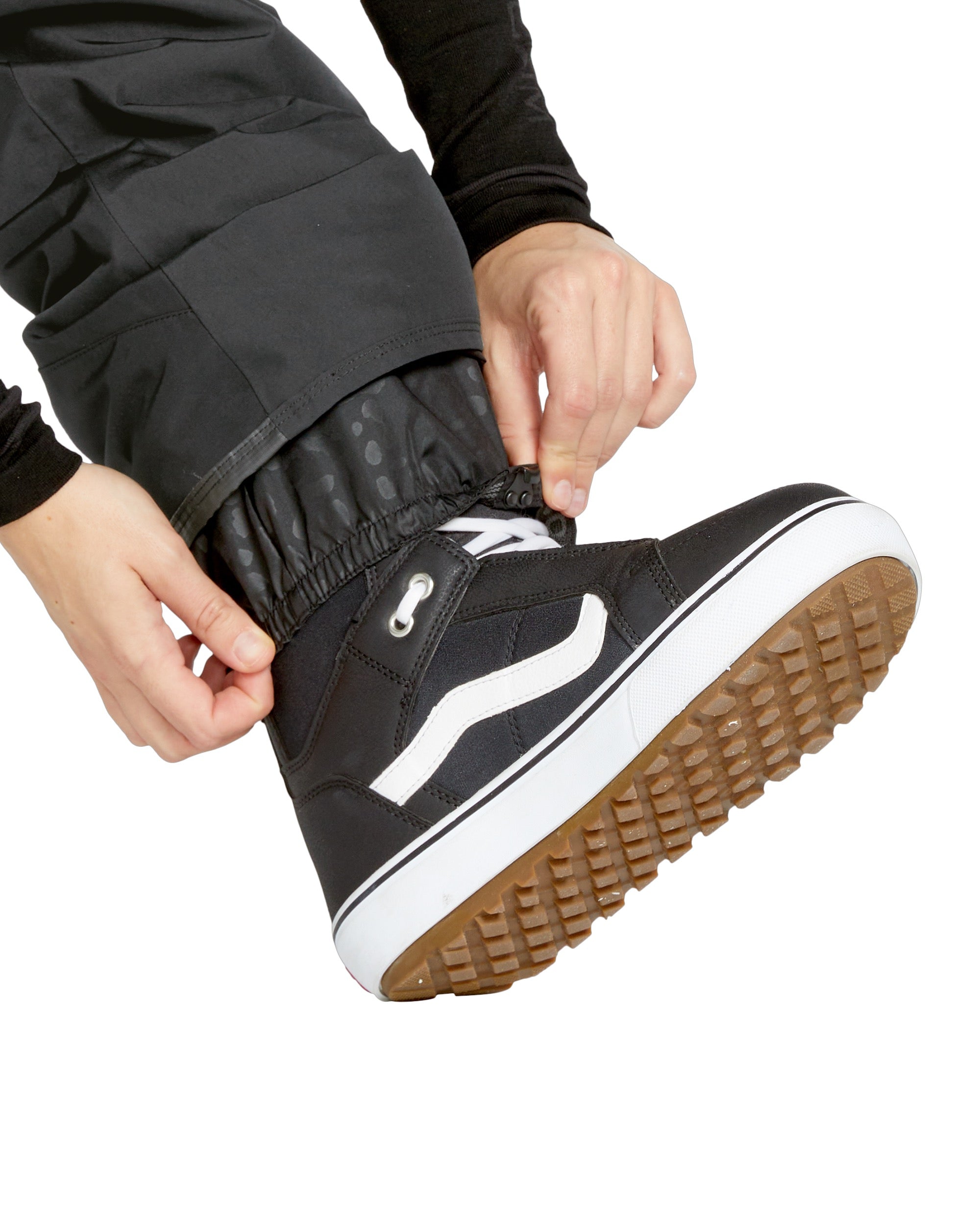 Volcom Women's Knox Insulated GORE-TEX Pant - A pair of black insulated ski pants with a white logo on the left leg.