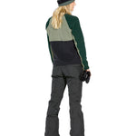 Volcom Women's Knox Insulated GORE-TEX Pant - A pair of black insulated ski pants with a zippered pocket on the side and a white logo patch near the bottom.