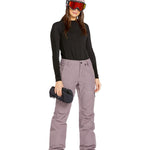 Volcom Women's Knox Insulated GORE-TEX Pant - A pair of insulated ski pants with a black and white geometric pattern on the side pocket.