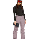 Volcom Women's Knox Insulated GORE-TEX Pant - A pair of insulated ski pants with a black and white geometric pattern on the side pocket.