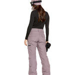 Volcom Women's Knox Insulated GORE-TEX Pant - A pair of insulated ski pants with a black and white patterned design on the upper portion, featuring a zippered pocket at the back.