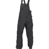Volcom Women's Creston 3D Stretch Bib Overall - Black bib overalls with a leopard print pattern on the upper back portion of the bib.