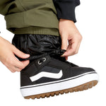 Volcom Women's Creston 3D Stretch Bib Overall - Black bib overall with white logo on left chest and black drawstring waistband.