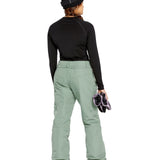 Volcom Women's Bridger Ins Pant 2025 - Sage green snow pants with zippered pockets and adjustable cuffs.