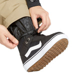 Volcom Women's Frochickie Insulated Pant - Black insulated snow pants with a subtle leopard pattern on the inner leg.