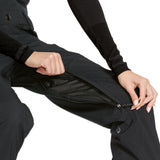 Volcom Women's Elm Stretch GORE-TEX Bib Overall - Black bib overall with a quilted pattern on the upper back and black straps.