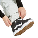 Volcom Women's Elm Stretch GORE-TEX Bib Overall - A pair of snowboard pants with a black and white color scheme, featuring a stretchy material and a GORE-TEX bib design.