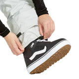 Volcom Women's Elm Stretch GORE-TEX Bib Overall - A pair of snowboard pants with a black and white color scheme, featuring a stretchy material and a GORE-TEX bib design.