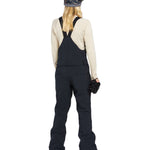Volcom Women's Swift Bib Overall - Black bib overalls with a zip fly and two front pockets.