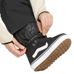 Volcom Women's Swift Bib Overall - Black bib overall with white logo on left thigh and black drawstring waistband.