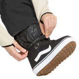 Volcom Women's Swift Bib Overall - Black bib overall with white logo on left thigh and black drawstring waistband.