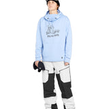 Volcom Women's Stone Mica 20K Pant - A black and white snow pant with a geometric pattern on the leg, featuring a zippered pocket at the thigh.