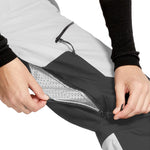 Volcom Women's Stone Mica 20K Pant - A pair of black and white snow pants with a zippered pocket on the side.