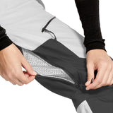 Volcom Women's Stone Mica 20K Pant - A pair of black and white snow pants with a zippered pocket on the side.
