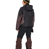 Volcom Women's Stone Mica 20K Pant - A black snow pant with a subtle leopard print pattern on the side panels and down the leg.