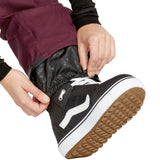 Volcom Women's Genus Stretch Pant 2025 - Black snowboard pants with a subtle floral pattern on the side of the leg.